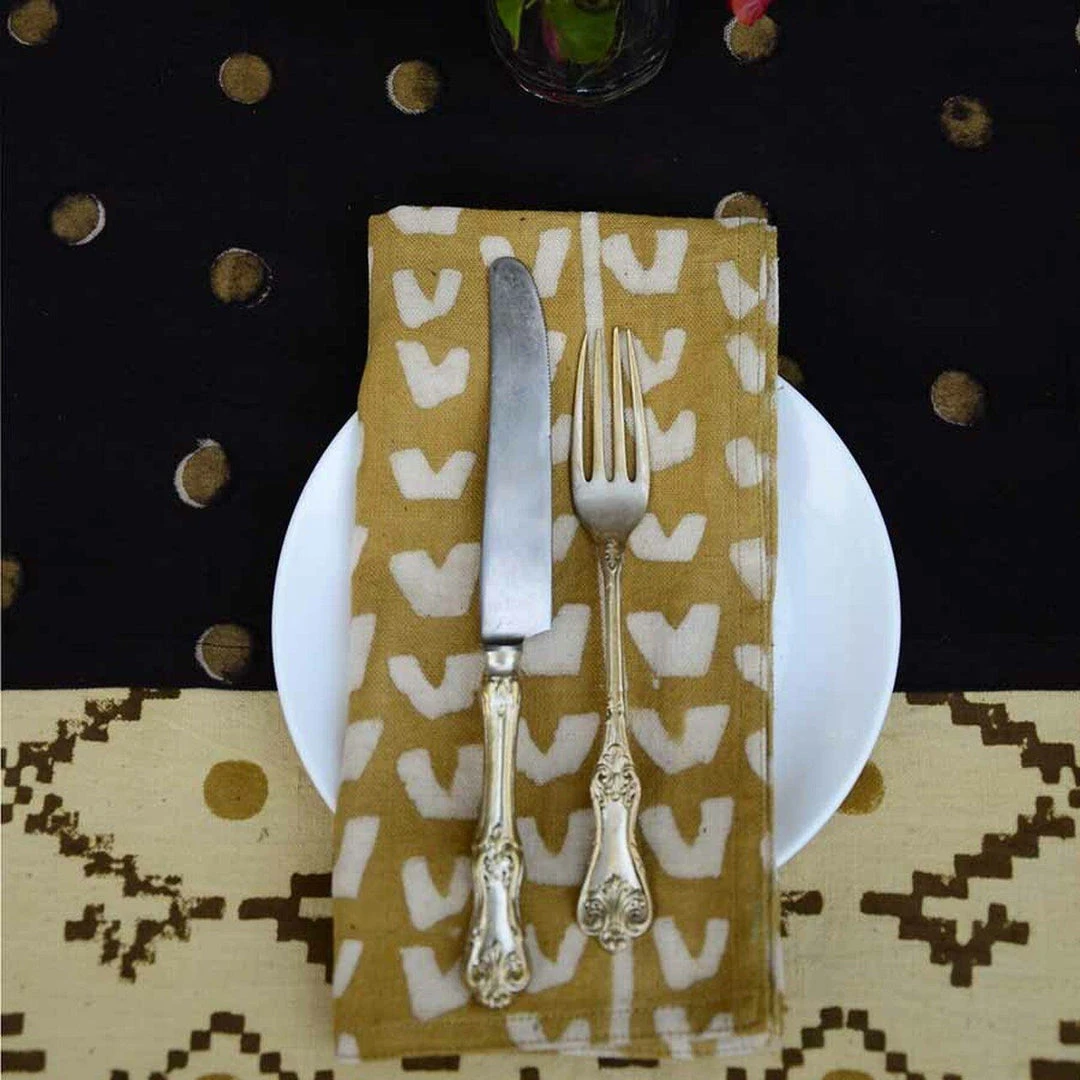 Ichcha Golden Bird Napkin Set Kitchen + Dining Ichcha Golden Bird Napkin Set Kitchen + Dining
