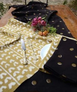 Ichcha Golden Bird Napkin Set Kitchen + Dining 4 Ichcha Golden Bird Napkin Set Kitchen + Dining