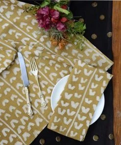 Ichcha Golden Bird Napkin Set Kitchen + Dining 2 Ichcha Golden Bird Napkin Set Kitchen + Dining