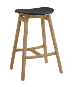 Greenington Furniture Skol Bar Stool Set With Leather Seat - Carmelized