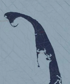 Haptic Lab Cape Cod Map Throw Quilt