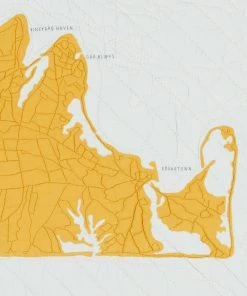 Haptic Lab Martha's Vineyard Map Throw Quilt Home Goods