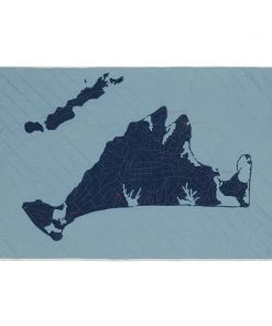 Haptic Lab Martha's Vineyard Map Throw Quilt Home Goods