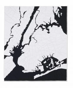 Haptic Lab Home Goods New York Harbor Map Throw Quilt