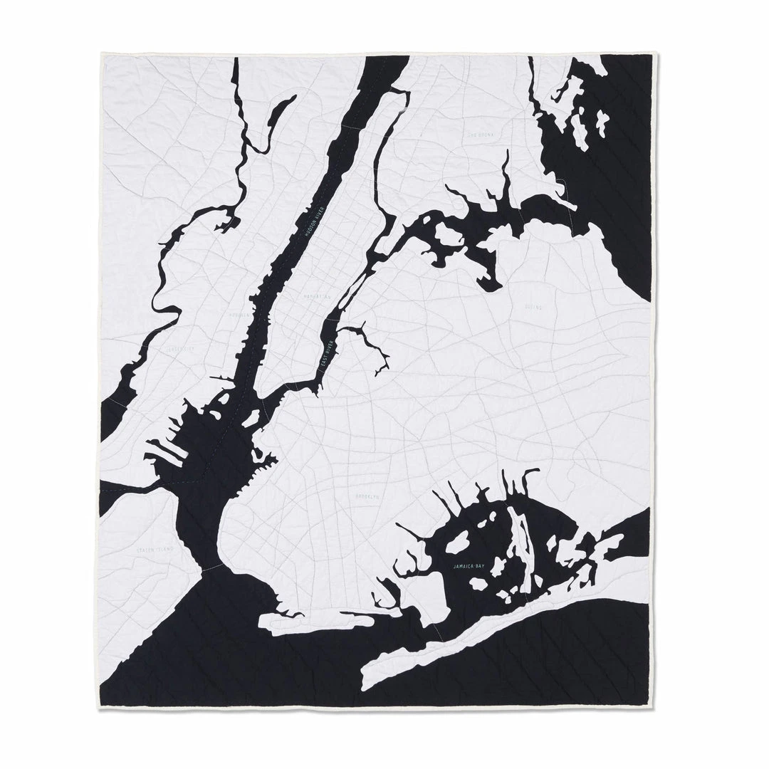 Haptic Lab Home Goods New York Harbor Map Throw Quilt Haptic Lab Home Goods New York Harbor Map Throw Quilt