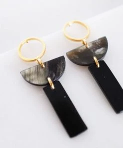Hathorway Con Dao II Horn Post Dangle Earrings - Dark Jewelry