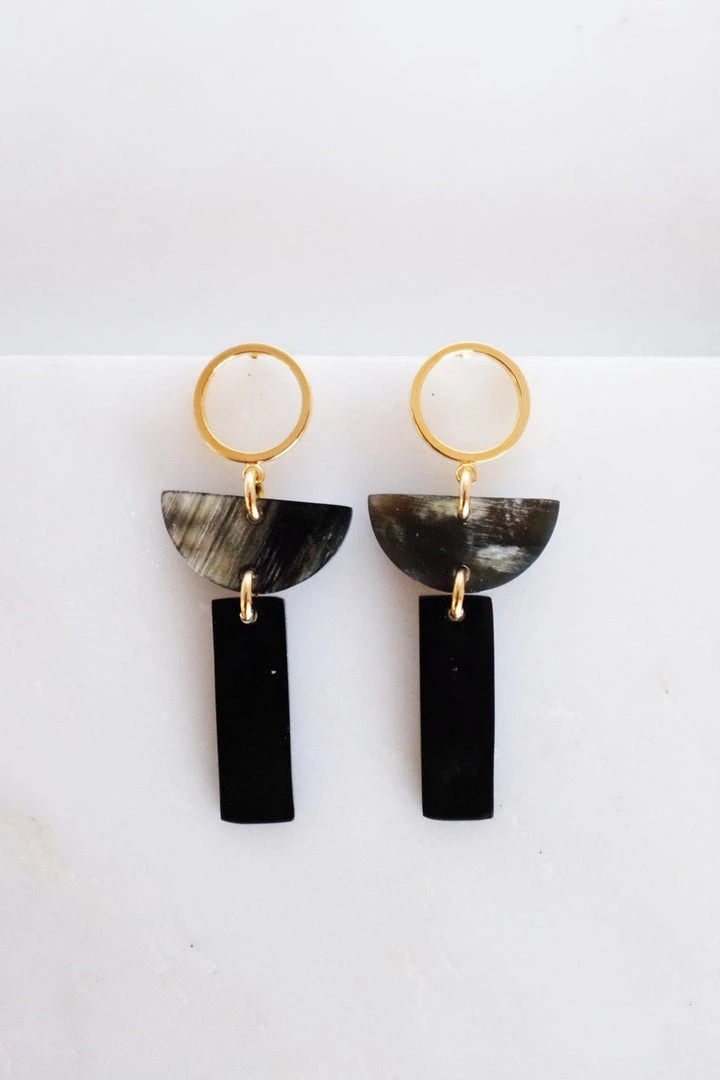 Hathorway Con Dao II Horn Post Dangle Earrings - Dark Jewelry Hathorway Con Dao II Horn Post Dangle Earrings - Dark Jewelry