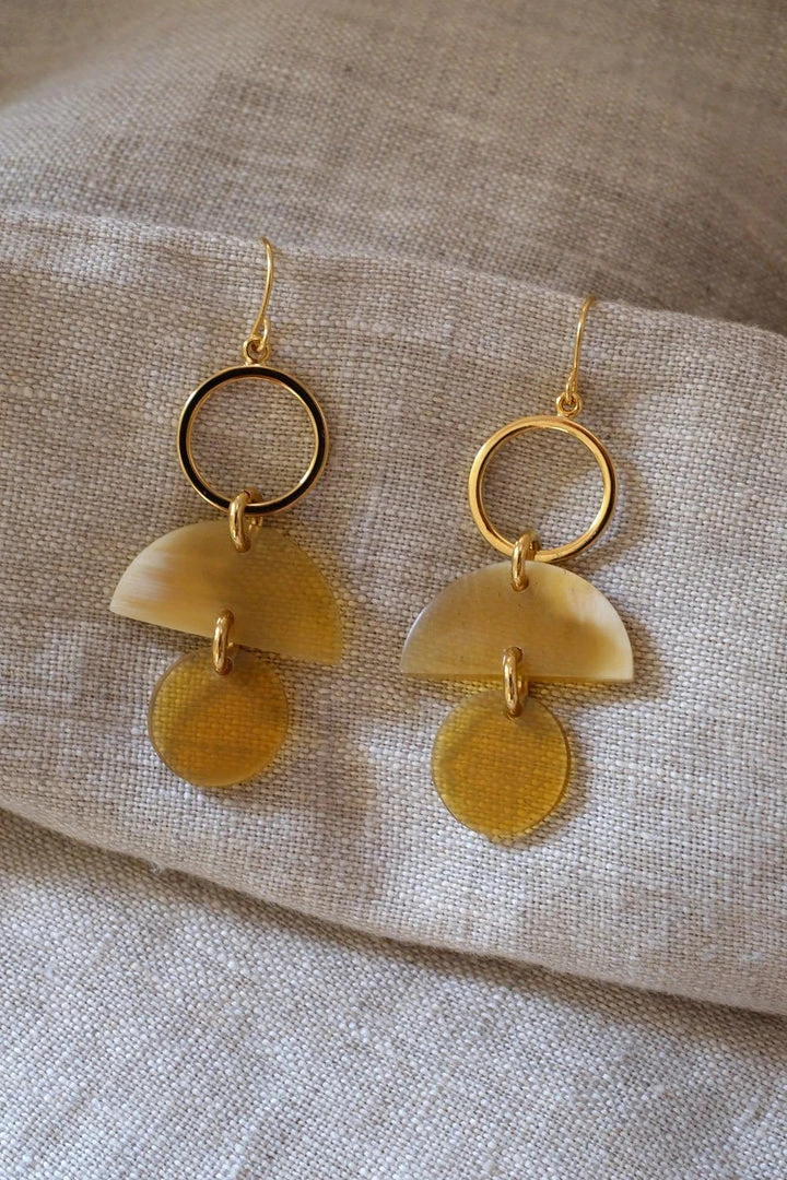 Hathorway Jewelry Mỹ Sơn Moon Horn Dangle Earrings Hathorway Jewelry Mỹ Sơn Moon Horn Dangle Earrings