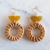 Hathorway Ninh Binh Horn & Rattan Crescent & Donut Earrings BIPOC Owned