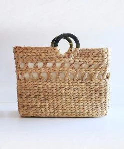 Hathorway Phu Quoc Horn Handle Water Hyacinth Tote Bag Accessories