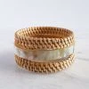 Hathorway Thuy Binh Buffalo Horn & Handwoven Rattan Bangle Bracelets