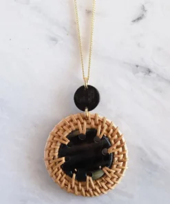 Hathorway Jewelry Thuy Binh Horn And Rattan Pendant Necklace 2 Hathorway Jewelry Thuy Binh Horn And Rattan Pendant Necklace