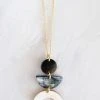 Hathorway BIPOC Owned Vui Mung Geometrical Buffalo Horn Pendant Necklace