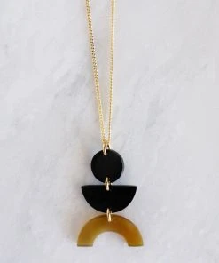 Hathorway BIPOC Owned Vui Mung Geometrical Buffalo Horn Pendant Necklace 4 Hathorway BIPOC Owned Vui Mung Geometrical Buffalo Horn Pendant Necklace
