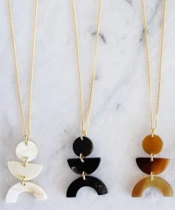 Hathorway BIPOC Owned Vui Mung Geometrical Buffalo Horn Pendant Necklace 2 Hathorway BIPOC Owned Vui Mung Geometrical Buffalo Horn Pendant Necklace