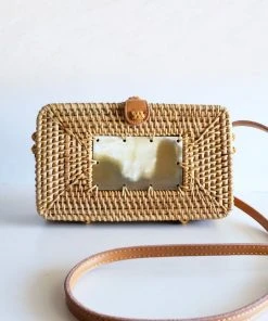 Hathorway Xo Dang Rectangular Horn And Rattan Handbag Accessories