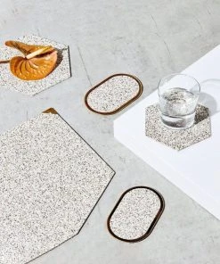 Slash Objects Hex Recycled Rubber Trivet Set - Sand