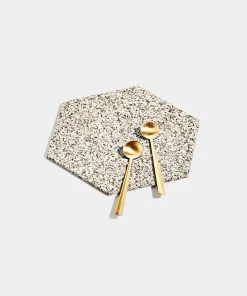 Slash Objects Hex Recycled Rubber Trivet Set - Sand