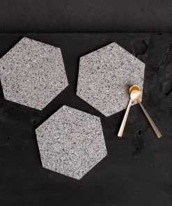 Slash Objects Hex Recycled Rubber Trivet Set - Gris Kitchen + Dining 12 Slash Objects Hex Recycled Rubber Trivet Set - Gris Kitchen + Dining