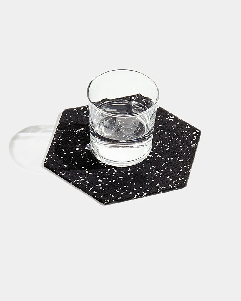 Slash Objects Hex Recycled Rubber Trivet Set - Speckled Black Slash Objects Hex Recycled Rubber Trivet Set - Speckled Black