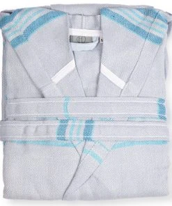 Hilana: Upcycled Cotton Antalya Unisex Turkish Bathrobe - Turquoise Best Sellers