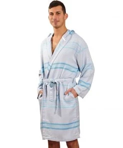 Hilana: Upcycled Cotton Antalya Unisex Turkish Bathrobe - Turquoise Best Sellers