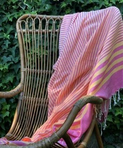 Hilana: Upcycled Cotton Fethiye Upcycled Turkish Towel - Pink