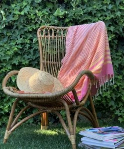 Hilana: Upcycled Cotton Fethiye Upcycled Turkish Towel - Pink