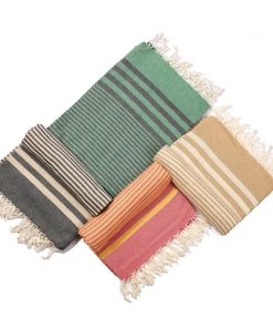 Hilana: Upcycled Cotton Fethiye Upcycled Turkish Towel / Blanket - Beige