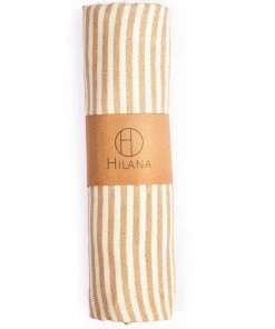 Hilana: Upcycled Cotton Fethiye Upcycled Turkish Towel / Blanket - Beige