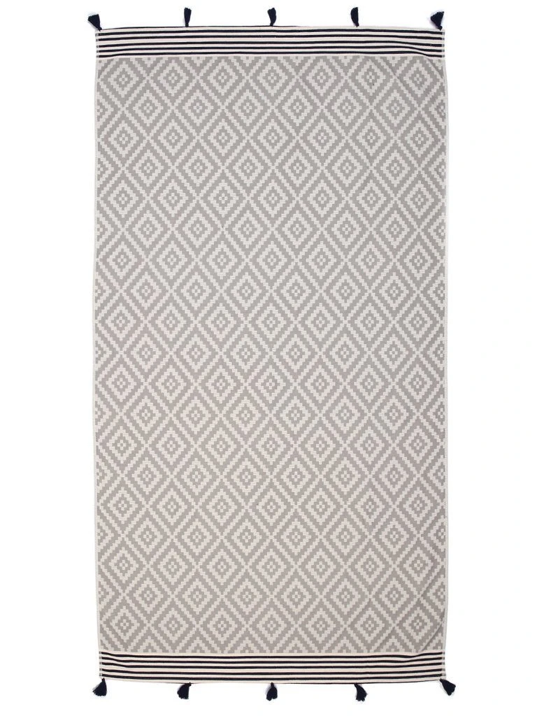 Hilana: Upcycled Cotton Home Goods Merida Upcycled Turkish Towel / Blanket - Gray Hilana: Upcycled Cotton Home Goods Merida Upcycled Turkish Towel / Blanket - Gray