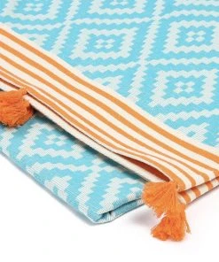 Hilana: Upcycled Cotton Merida Upcycled Turkish Towel / Blanket - Turquoise