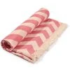 Hilana: Upcycled Cotton Best Sellers Mersin Upcycled Chevron Turkish Towel - Pink