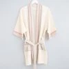 Home & Loft Tribeca Short Turkish Robe - Ivory + Cherry Best Sellers