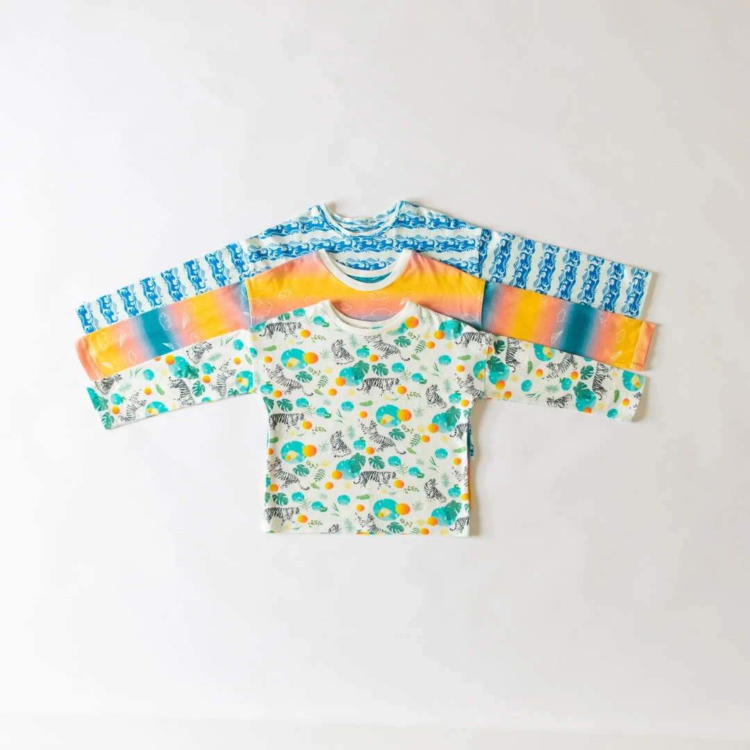 Honey Cake Tiger Kids' + Baby Kids' Hello Fun Wave Unisex Long Sleeve Tee 6 Honey Cake Tiger Kids' + Baby Kids' Hello Fun Wave Unisex Long Sleeve Tee