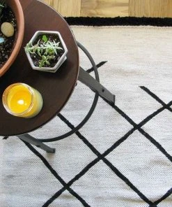 Ichcha Home Goods Cross Hatch Dhurrie Rug