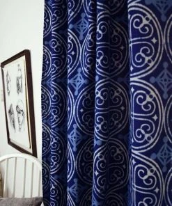 Ichcha Greece Indigo Curtain Panel