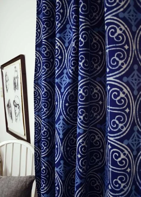 Ichcha Greece Indigo Curtain Panel Ichcha Greece Indigo Curtain Panel