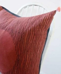 Ichcha Red Moon Throw Pillow Cover