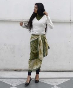 Ichcha Accessories Green Rose Scarf 12 Ichcha Accessories Green Rose Scarf