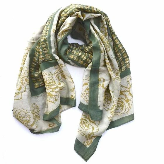 Ichcha Accessories Green Rose Scarf 1 Ichcha Accessories Green Rose Scarf