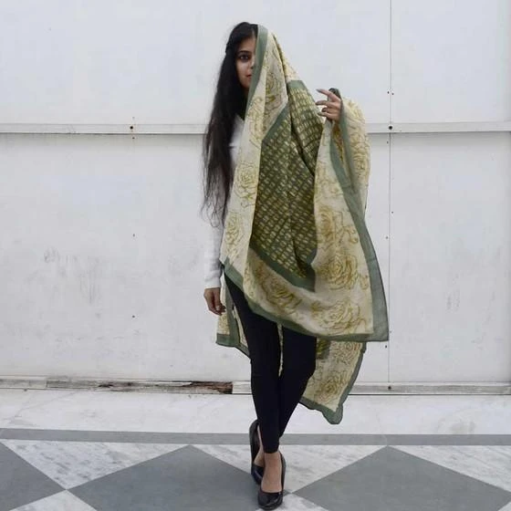 Ichcha Accessories Green Rose Scarf 7 Ichcha Accessories Green Rose Scarf