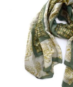 Ichcha Accessories Green Rose Scarf 11 Ichcha Accessories Green Rose Scarf