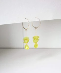 Giulia Letzi + META Jewelry Illuminating Upcycled Chain Drop Earrings - Yellow