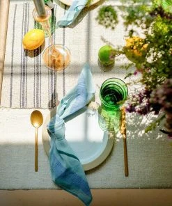 Soil To Studio Indu Linen Napkin Set - Tiffany Blue