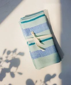 Soil To Studio Indu Linen Napkin Set - Tiffany Blue