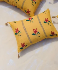 Soil To Studio Ira Linen Throw Pillow Cover - Dandelion Yellow