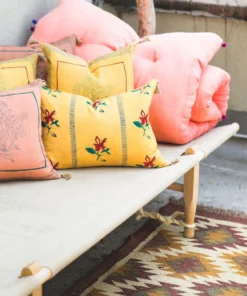 Soil To Studio Ira Linen Throw Pillow Cover - Dandelion Yellow