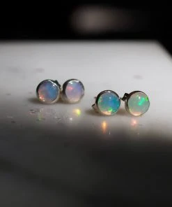 Iron Oxide Gemstone Stud Earrings Jewelry