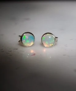 Iron Oxide Gemstone Stud Earrings Jewelry